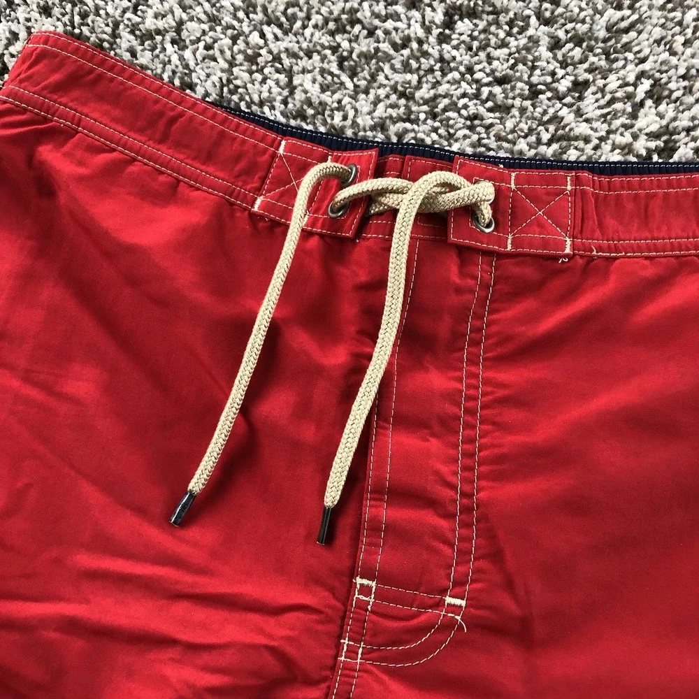 Polo Ralph Lauren Swim Trunks Mens Medium Red Board Lined Pockets Beach Resort